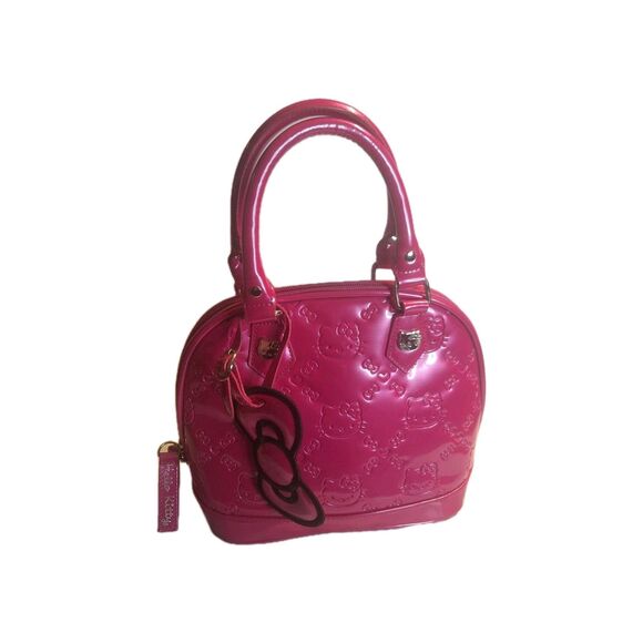 Loungefly Handbags - Hello Kitty Pink Patent Embossed Logo Sanrio Loungefly Satchel Handbag